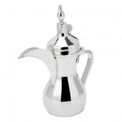 ALSANIDI, Raslan Indian Stainless steel Arabic Coffee Dallah, Raslan Dallah, Silver, capacity 1.2 L