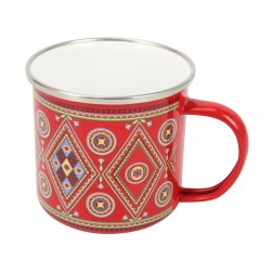 ALSANIDI, Najdi inscription cup, Coffee cup for trips and travel, Red, capacity 350 ml