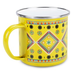 ALSANIDI, Najdi inscription cup, Coffee cup for trips and travel, Yellow, capacity 750 ml