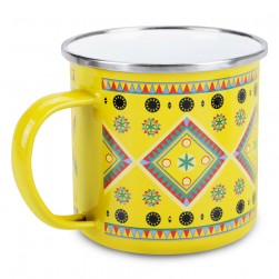 ALSANIDI, Najdi inscription cup, Coffee cup for trips and travel, Yellow, capacity 750 ml