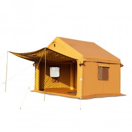 السنيدي، خيمة رحلات هوائية قماش قطني، خيمة نفخ بالهواء، كاكي، مقاس 300* 400 سم