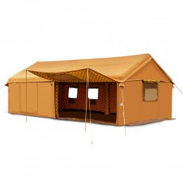 السنيدي، خيمة رحلات هوائية قماش قطني، خيمة نفخ بالهواء، كاكي، مقاس 400* 600 سم