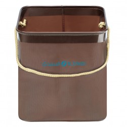 ALSANIDI, Foldable Camping platewashing Bucket, Foldable PVC water paiL, Coffee Brown, Size 15 Cm