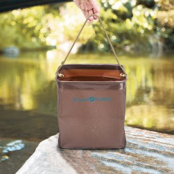 ALSANIDI, Foldable Camping platewashing Bucket, Foldable PVC water paiL, Coffee Brown, Size 15 Cm