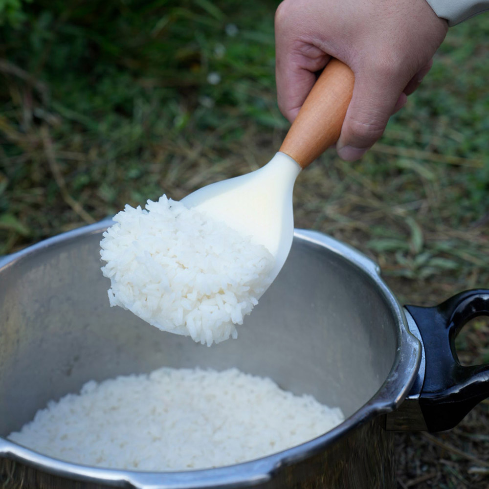 ALSANIDI, Rice spoon, non-stick silicone spoon, White, Size21*7.6*3.5Cm