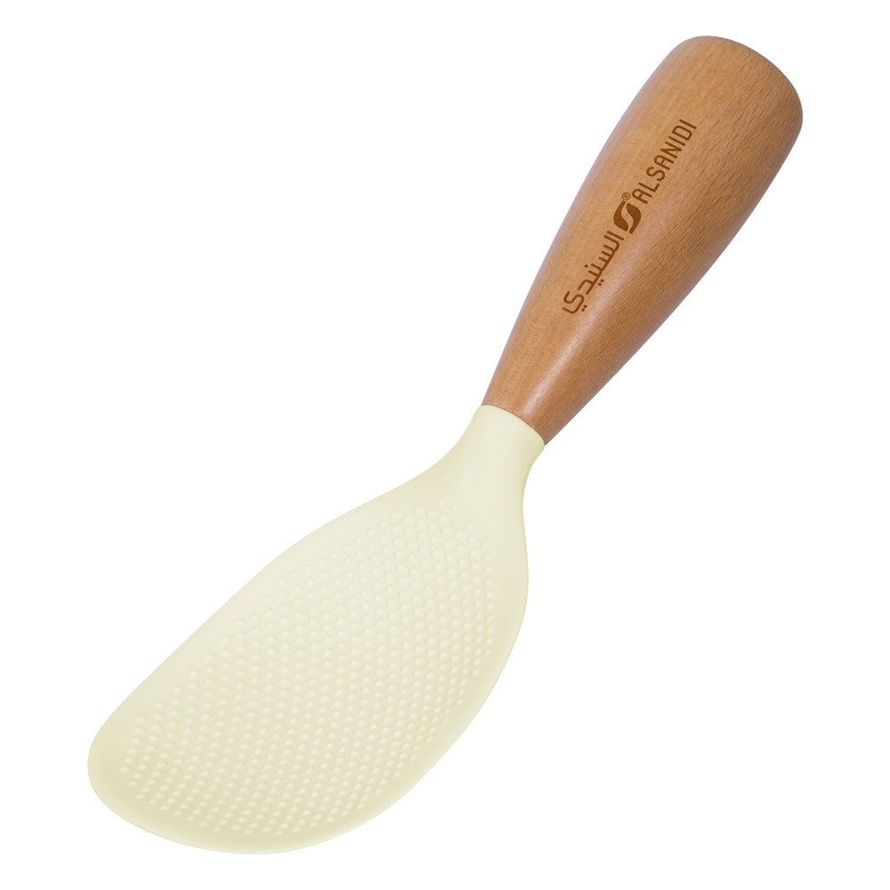 ALSANIDI, Rice spoon, non-stick silicone spoon, Beige, Size21*7.6*3.5Cm