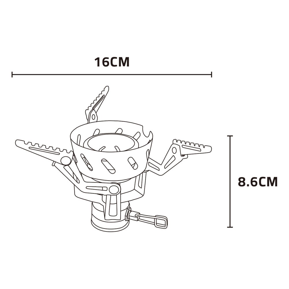 جي هايكنج، موقد غاز صغير ، موقد صغير ، فضي، مقاس 16*8.6