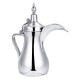 ALSANIDI, Dallah Saudi Coffee, Dallah Steel, Silver, Size 26