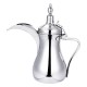 ALSANIDI, Dallah Saudi Coffee, Dallah Steel, Silver, Size 26