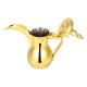 ALSANIDI, Dallah Saudi Coffee, Dallah Steel, Gold, Size L:25.5*W:11.2*H27 Cm