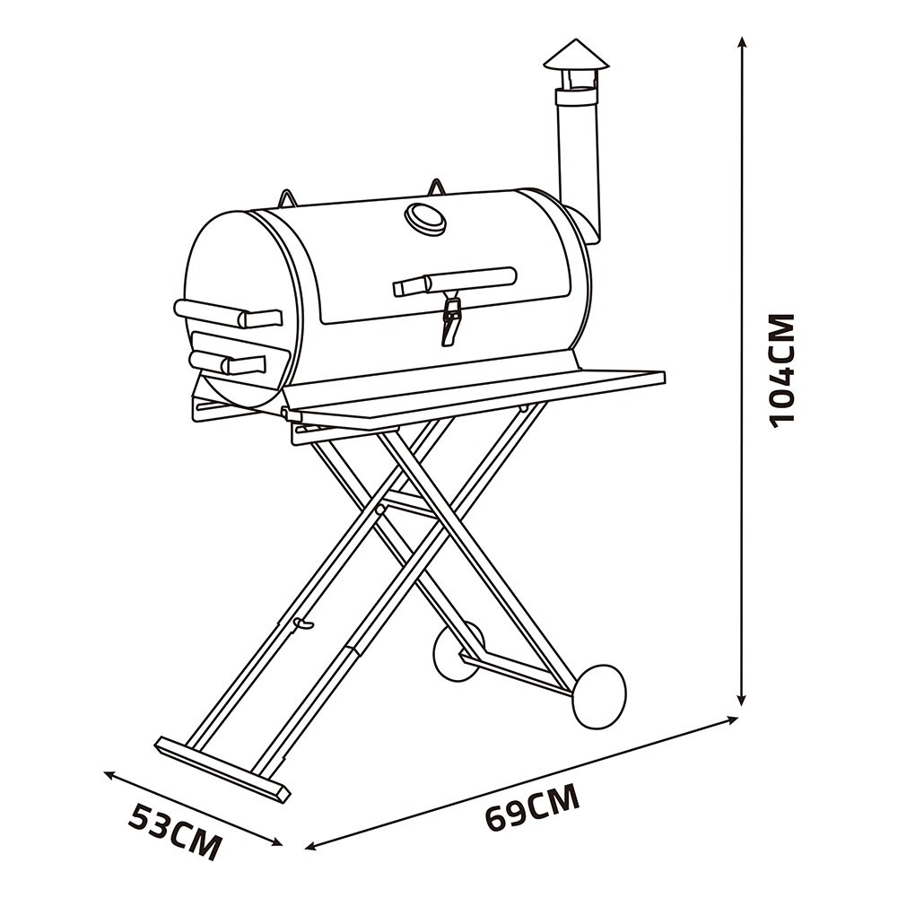 ALSANIDI, Charcoal grill for trips, Black, Size 69* 53* 104 Cm