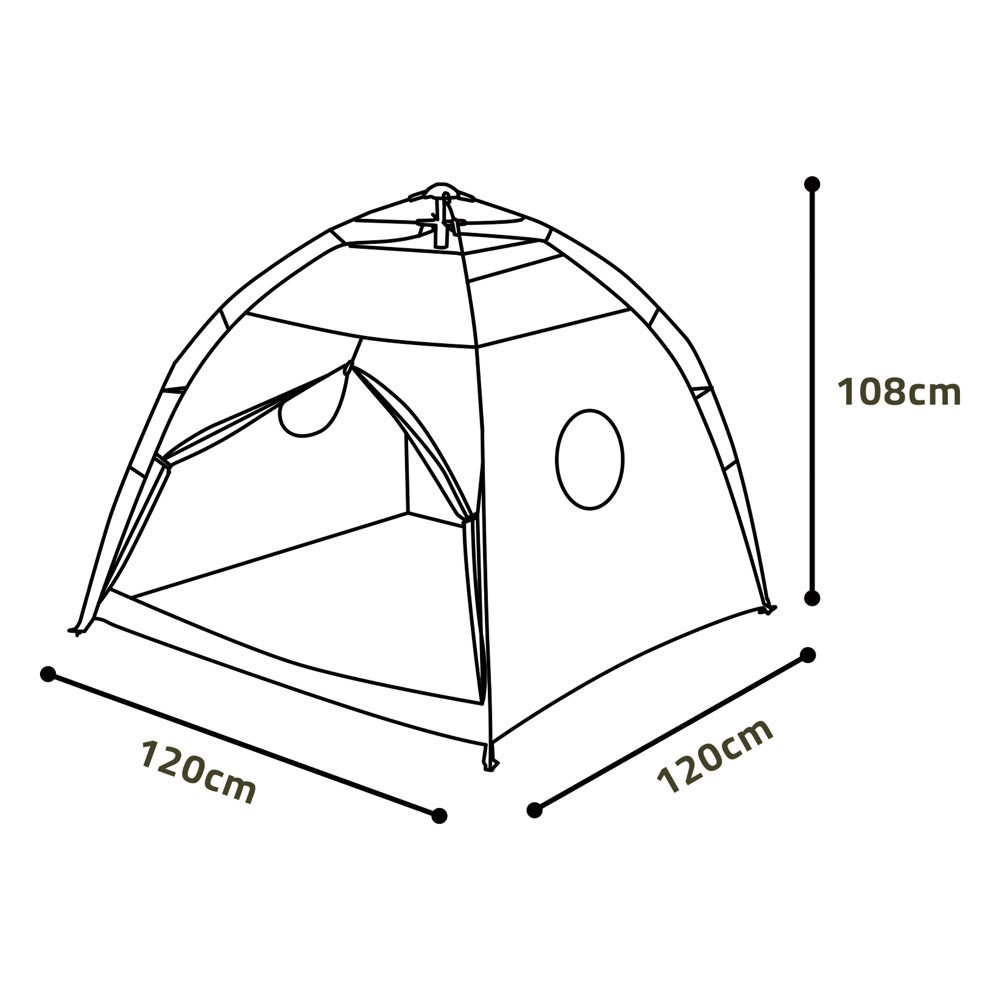دي بي تي، خيمة اطفال قابلة للطي، خيمة رحلات، وردي، مقاس 120*120*108 سم