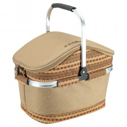 السنيدي، حقيبة تبريد معزولة قابلة للطي نقش نجدي، حافظة مواد غذائية للرحلات، خشبي، مقاس 31*25*44 سم