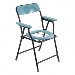 ALSANIDI, Portable Toilet Chair, Portable Toilet, Black*Turquoise, Size 57.5*57*82.5 Cm