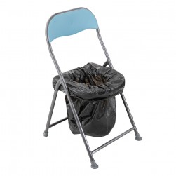 ALSANIDI, Portable Toilet Chair, Portable Toilet, Black*Turquoise, Size 48*46*80 Cm