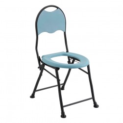 ALSANIDI, Portable Toilet Chair, Portable Toilet, Black*Turquoise, Size 48*38*82 Cm