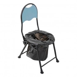 ALSANIDI, Portable Toilet Chair, Portable Toilet, Black*Turquoise, Size 48*38*82 Cm