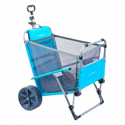 ALSANIDI, Chair with Garden Cart, Foldable transport Cart, Blue, Size145*73*61Cm