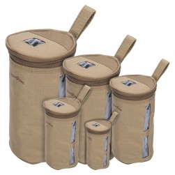 ALSANIDI, Tea and sugar storage bag for trips, 7 different pieces, Kaki, Size 17*17*28Cm