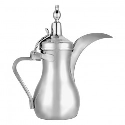 ALSANIDI, Raslan Indian Stainless steel Arabic Coffee Dallah, Raslan Dallah, Silver, Size 26