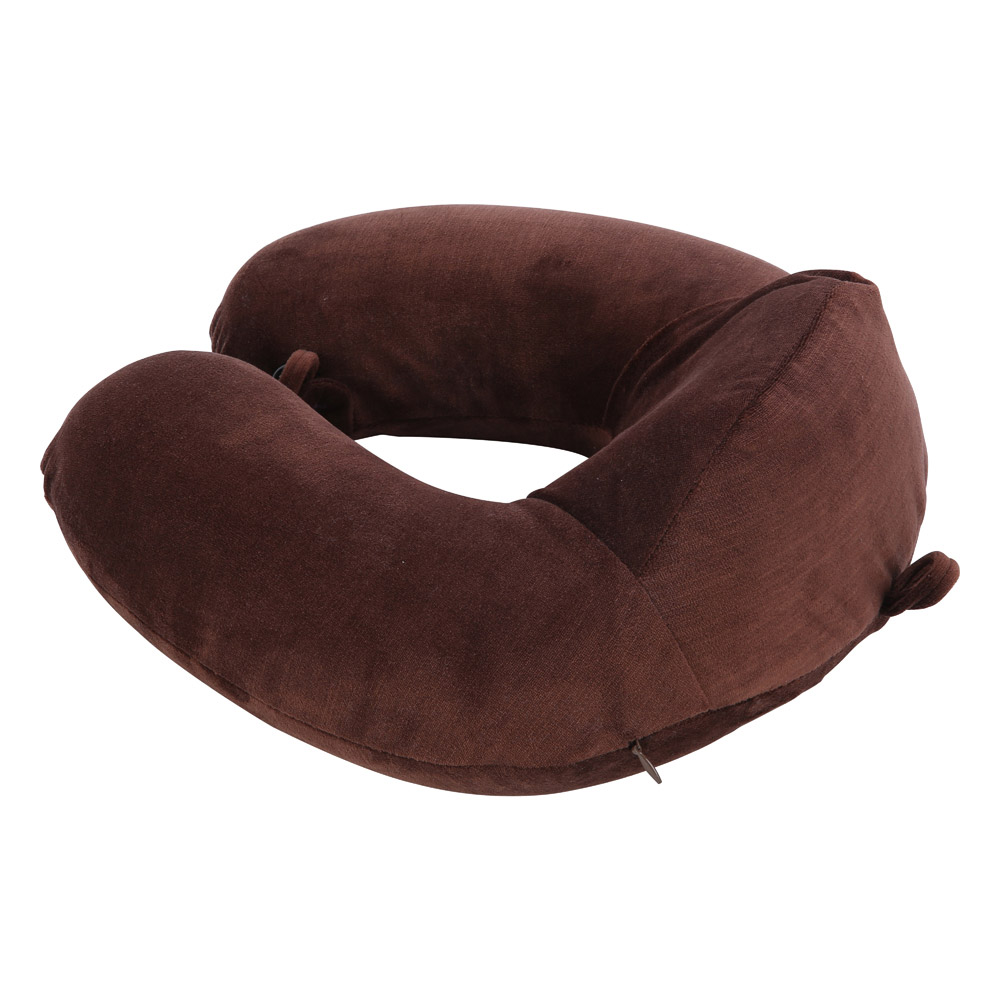 DPT, Medical pillow with memory foam filling, Portable Neck Pillow, Brown, Size 30 Cm