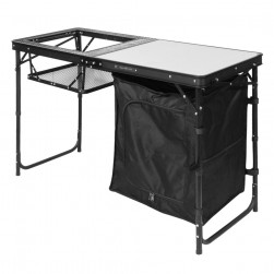 ALSANIDI, Portable Foldable Aluminum Table, Black, Size120*50*77 Cm