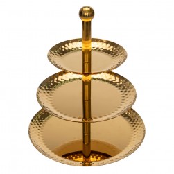 ALSANIDI, Stainless Steel Date and Sweets Serving Plate, Gold, Size 27 21.8 16.5 Cm