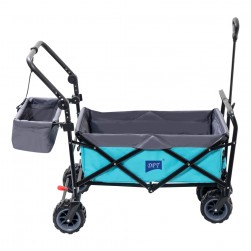 DPT, Garden Cart and Wheelbarrow, Foldable Utility Cart, Turquoise, Size 118*63*67 Cm