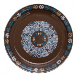 ALSANIDI, Traditional Engraved Dust Tray, Traditional Plate, Coffee Brown, Size 20 Cm