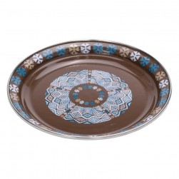 ALSANIDI, Traditional Engraved Dust Tray, Traditional Plate, Coffee Brown, Size 20 Cm