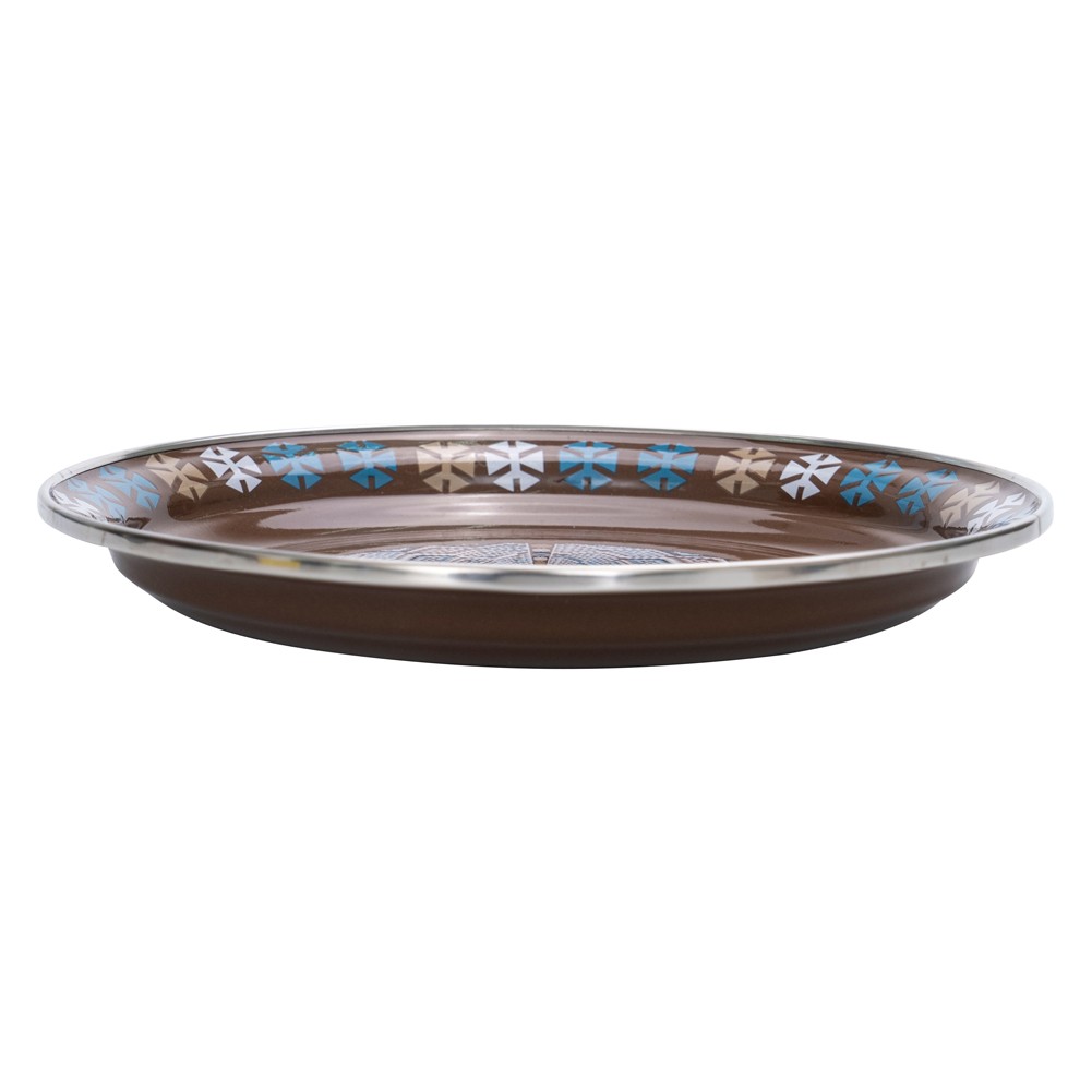 ALSANIDI, Traditional Engraved Dust Tray, Traditional Plate, Coffee Brown, Size 20 Cm