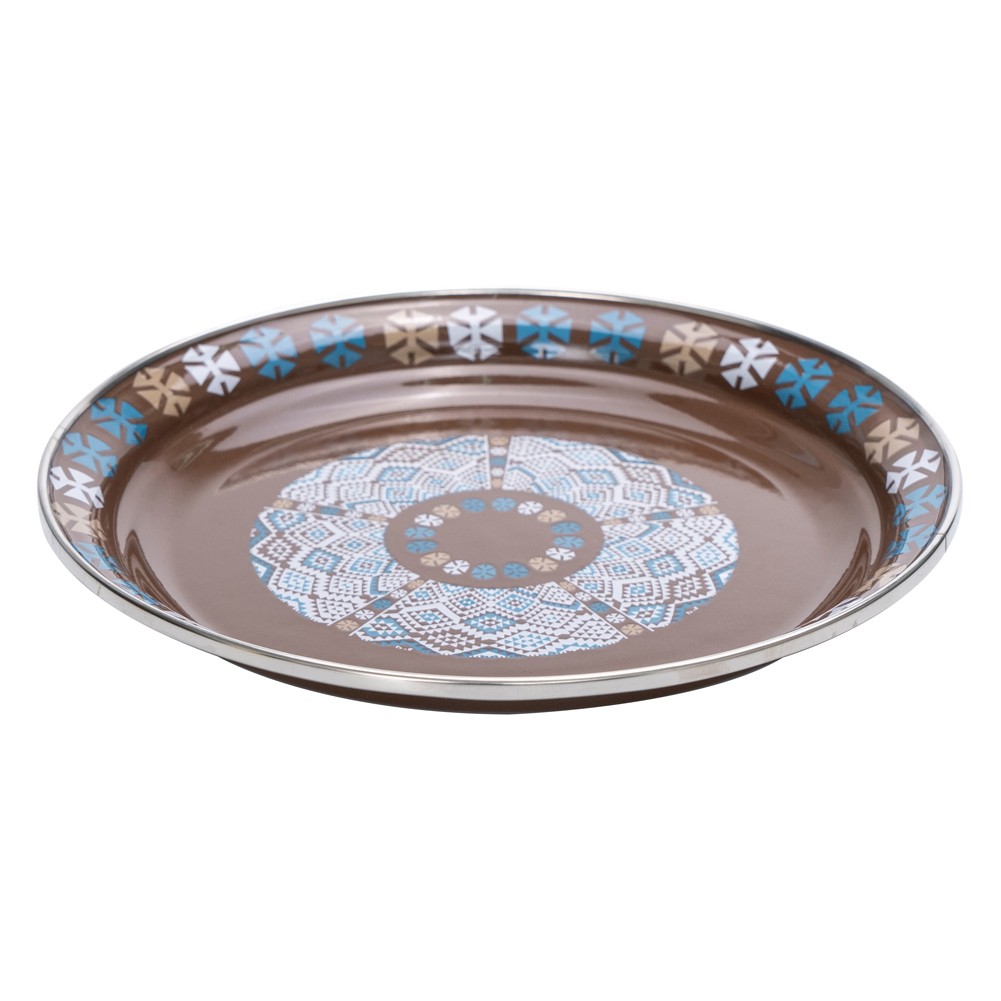 ALSANIDI, Traditional Engraved Dust Tray, Traditional Plate, Coffee Brown, Size 20 Cm