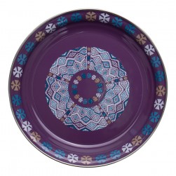 ALSANIDI, Traditional Engraved Dust Tray, Traditional Plate, Lilac, Size 20 Cm