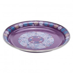 ALSANIDI, Traditional Engraved Dust Tray, Traditional Plate, Lilac, Size 20 Cm