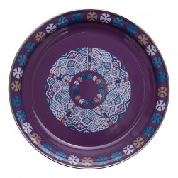 ALSANIDI, Traditional Engraved Dust Tray, Traditional Plate, Lilac, Size 30 Cm