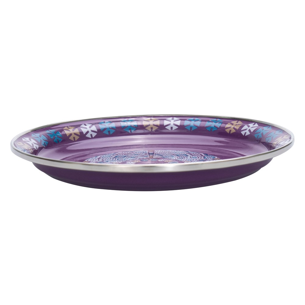 ALSANIDI, Traditional Engraved Dust Tray, Traditional Plate, Lilac, Size 30 Cm