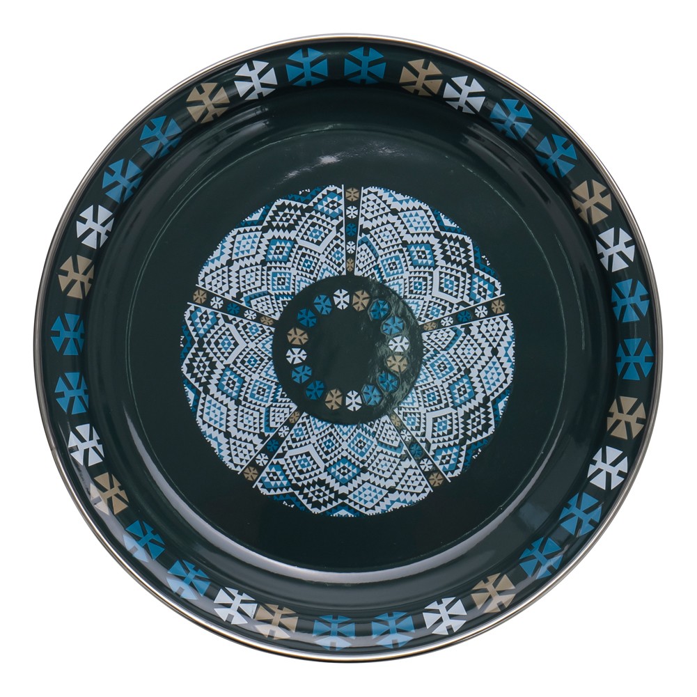 ALSANIDI, Traditional Engraved Dust Tray, Traditional Plate, Cadet Blue, Size 30 Cm