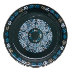 ALSANIDI, Traditional Engraved Dust Tray, Traditional Plate, Cadet Blue, Size 30 Cm