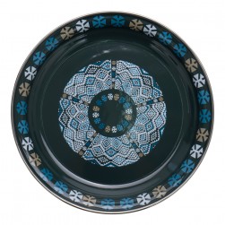 ALSANIDI, Traditional Engraved Dust Tray, Traditional Plate, Cadet Blue, Size 30 Cm