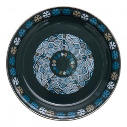 ALSANIDI, Traditional Engraved Dust Tray, Traditional Plate, Cadet Blue, Size 45 Cm