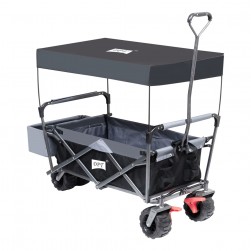 DPT, Garden Cart and Wheelbarrow, Foldable Utility Cart, Black, Size 120*60*99 Cm