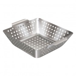 ALSANIDI, Non-stick grill basket, Grill grates, Silver, Size 21.5*21.5*6.5 Cm