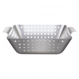 ALSANIDI, Non-stick grill basket, Grill grates, Silver, Size 21.5*21.5*6.5 Cm