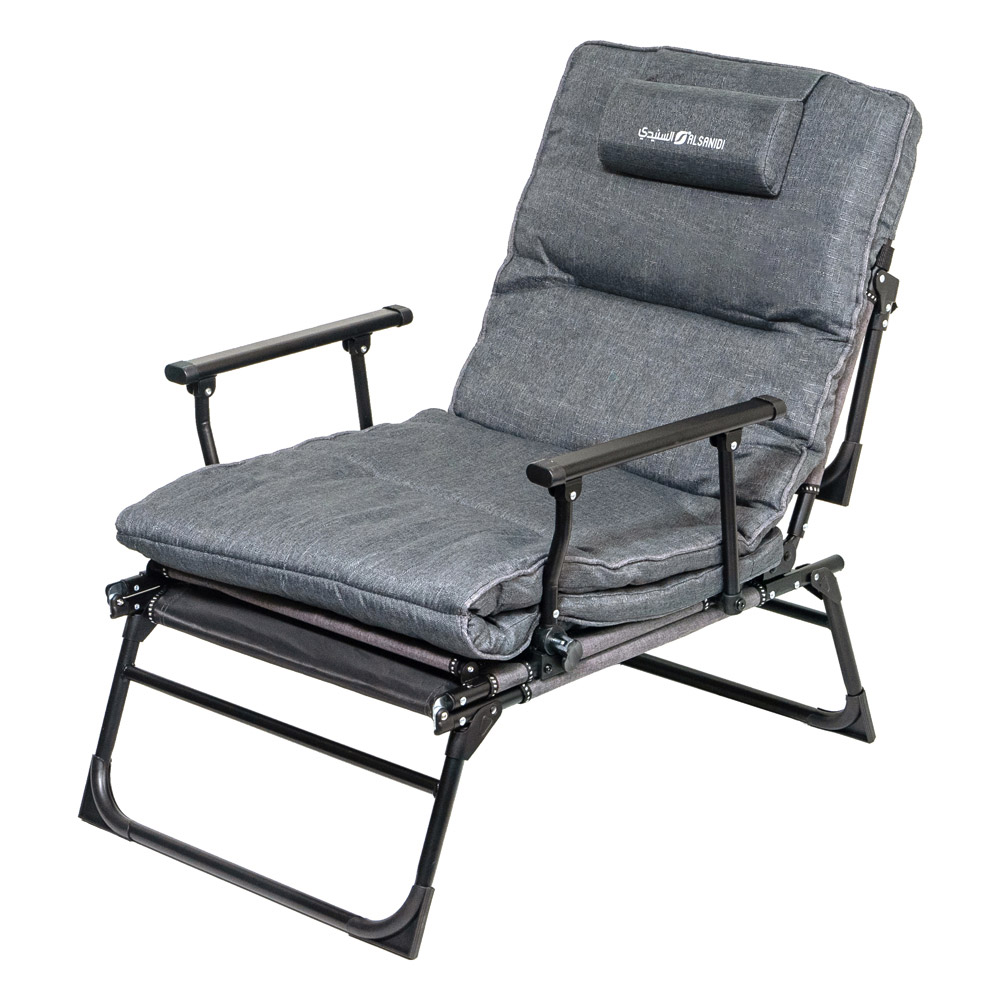 ALSANIDI, Foldable Camping Chair, Trips Chair, Gray, Size66*74*87Cm