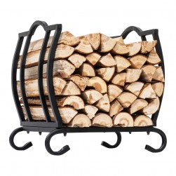 ALSANIDI, Firewood stand, Galvanized firewood holder, Black, Size43.2*32*45 Cm