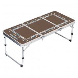 ALSANIDI, Foldable Aluminum Table, Foldable Table for Outdoor and Home Gardens, Coffee Brown, Size 90*40*33.5 Cm