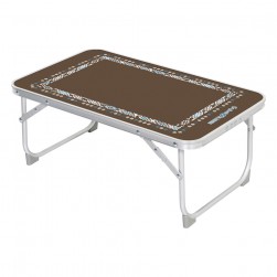 ALSANIDI, Foldable Aluminum Table, Foldable Table for Outdoor and Home Gardens, Coffee Brown, Size 56*34*23.5 Cm