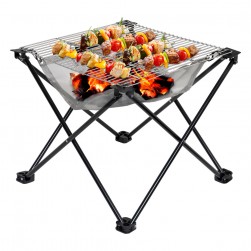 ALSANIDI, Flexible stainless steel charcoal grill, Stainless steel mesh, Black, Size27*27*32 Cm