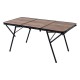 ALSANIDI, Foldable Aluminum Table, Foldable Table for Outdoor and Home Gardens, Brown, Size120*60*28*56Cm