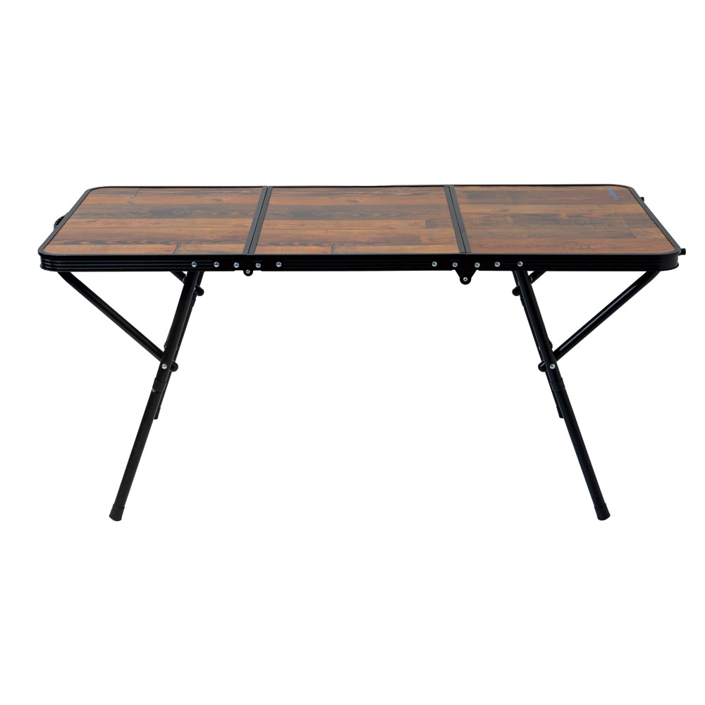 ALSANIDI, Foldable Aluminum Table, Foldable Table for Outdoor and Home Gardens, Brown, Size120*60*28*56Cm